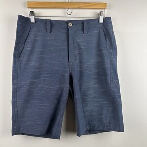 One Day Away Shorts Mens 32 Blue Hybrid Stretch Swim Trunks Golf Outdoor